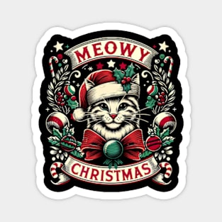 Meowy Christmas - vintage Magnet