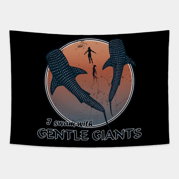 I swam with gentle giants Tapestry by NicGrayTees