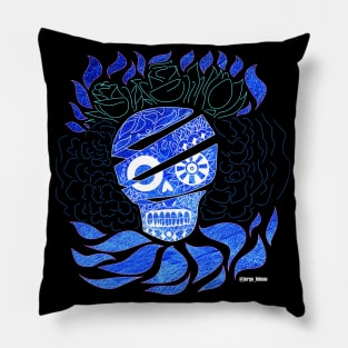 Deep blue skull ecopop Pillow