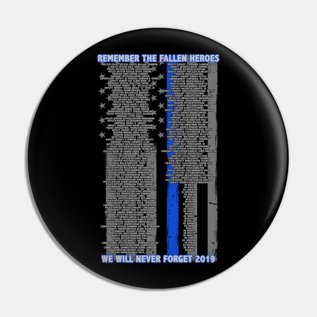 2019 Police Officer Memorial - Thin Blue Line Family Pin by bluelinemotivation