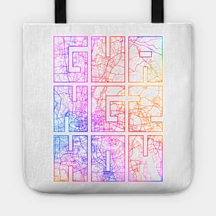 Guangzhou, Guangdong, China City Map Typography - Colorful Tote