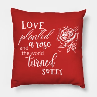 Love Quote with Rose Flower Pillow