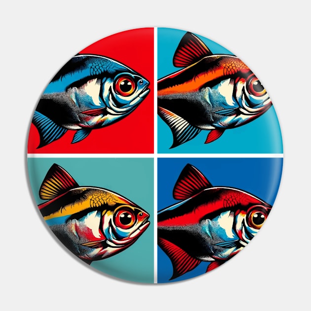 Redeye Tetra - Cool Tropical Fish Pin by PawPopArt