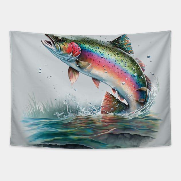 Rainbow Trout Jumping - Trout - Tapestry