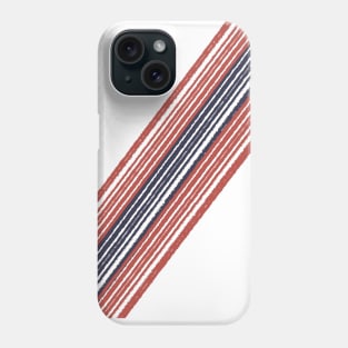 Retro USA, America, Patriotic, Minimalist Red, White, and Blue Diagonal Racing Stripe, Pinstripe Phone Case