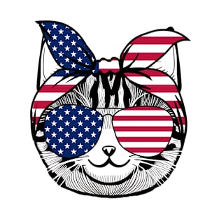 American flag cat T-Shirt