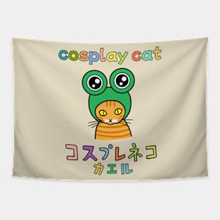 Kawaii Cosplay Cat: Neko Kaeru Frog Tapestry