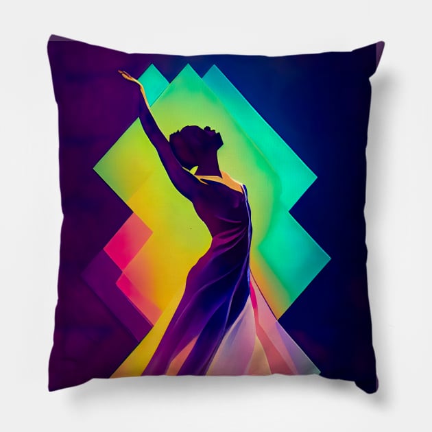 Woman Dancing Pillow by Chris Beaven Studio