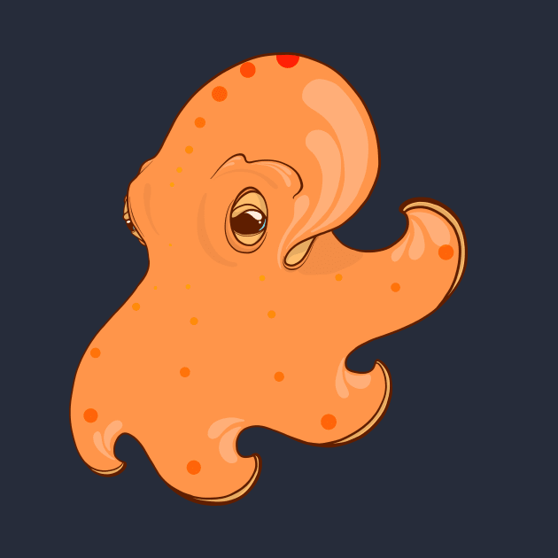 Orange Baby Octopus by Inklings of Grace