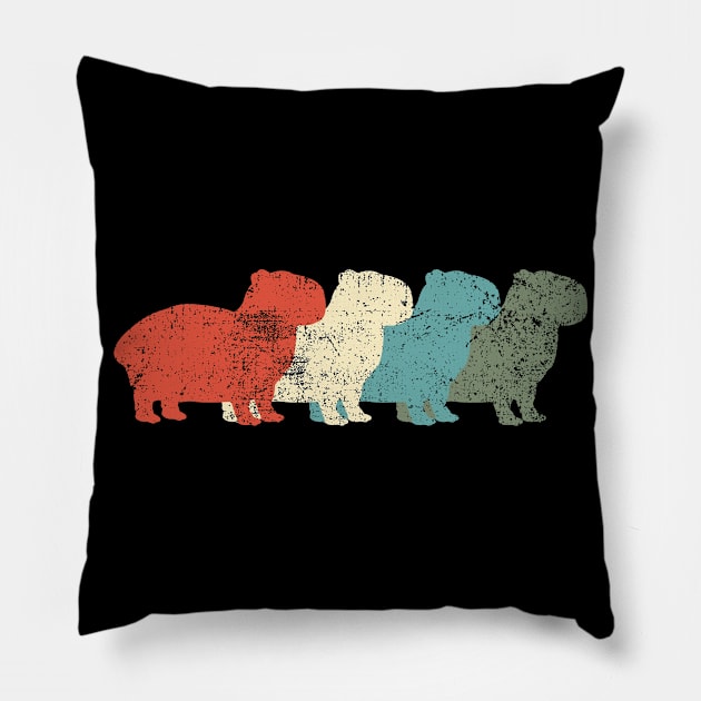 Capybara Retro Vintage Pillow by KAWAIITEE