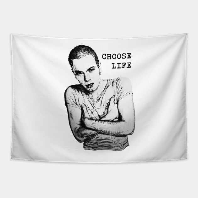 Choose Life (black) Tapestry by rakelittle