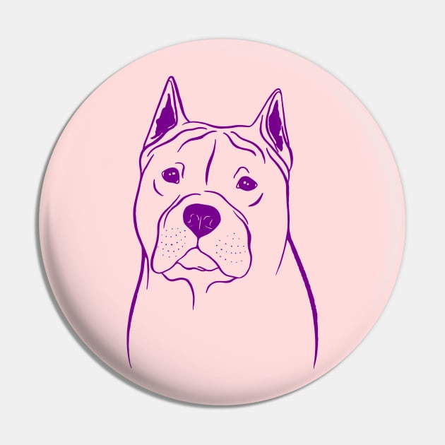 American Staffordshire Terrier (Pink and Purple) Pin by illucalliart