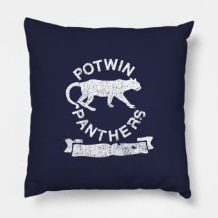 Potwin Panthers White Logo Pillow