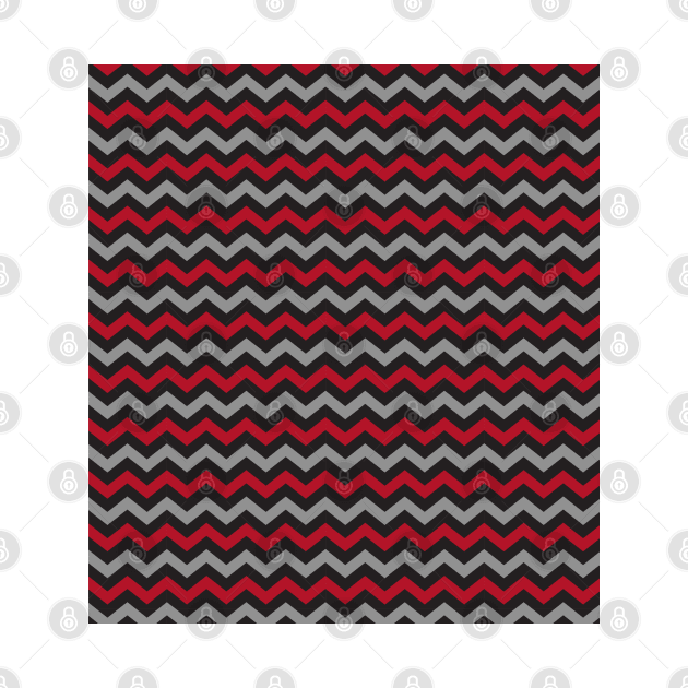Red Black and Grey Chevron Zigzag Pattern by squeakyricardo
