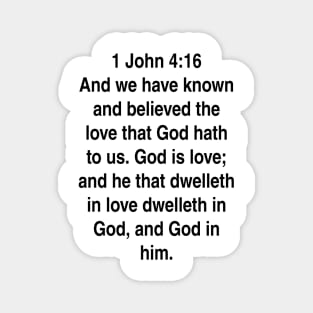 1 John 4:16  King James Version (KJV) Bible Verse Typography Gift Magnet