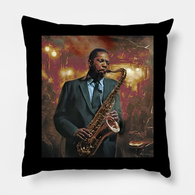 John Coltrane Live Pillow by IconsPopArt