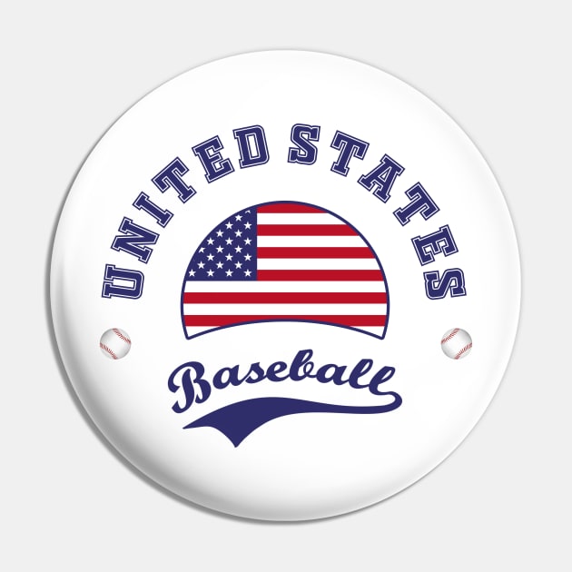 USA Baseball Pin by CulturedVisuals