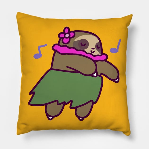 Cute Hula Sloth Pillow by saradaboru