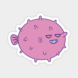 Kawaii Cute Grinning Pufferfish, Pufferfish Lover Magnet