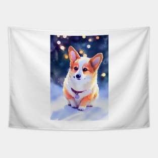 Watercolor corgi Tapestry