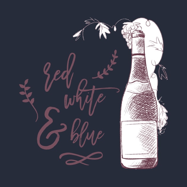 Red White and Blue Red Wine Tee Tshirt by teespot123