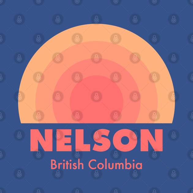 Disover Nelson British Columbia Retro Orange Badge - Nelson - T-Shirt