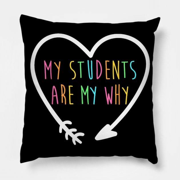 My Students Are My Why Shirt Positive Inspirational Teacher Pillow by Kamarn Latin