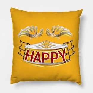 happy text art designs. Pillow