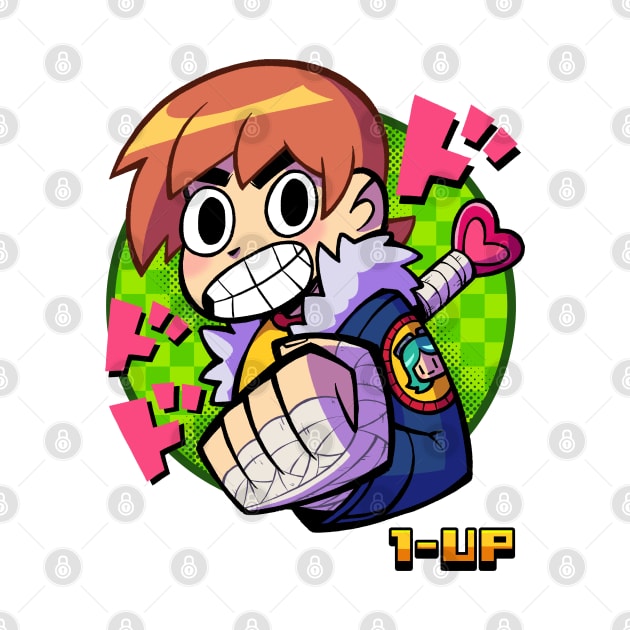 Scott Pilgrim 1-up art by marceloosapo