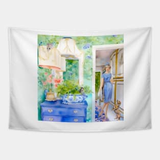 Green chinoiserie room Tapestry