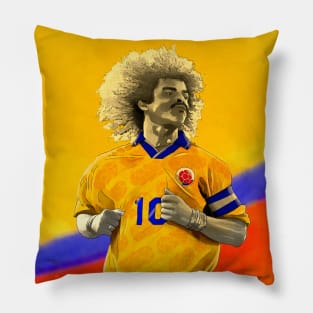 Carlos Valderrama - Colombia Football Artwork Pillow