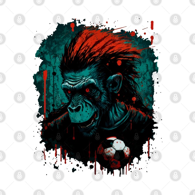 Baboon Sports Player Soccer Futball Football - Graphiti Art Graphic Trendy Holiday Gift by MaystarUniverse