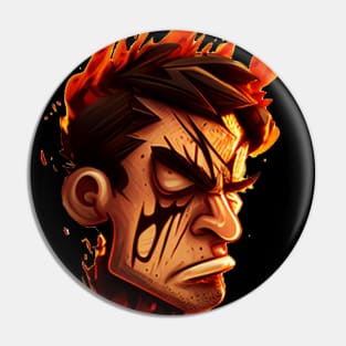 Angry Man Face Pin