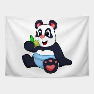 Panda as Baby with Bambus Tapestry