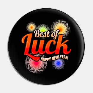 Best Of Luck Fireworks Happy New Year Pin