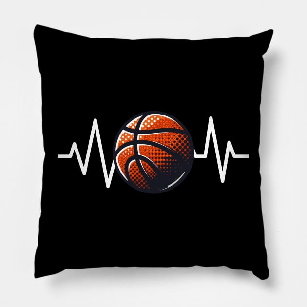 My Heart Beats For Basketball Funny Pillow by valiantbrotha