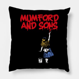 mumford ll girls with red paint Pillow