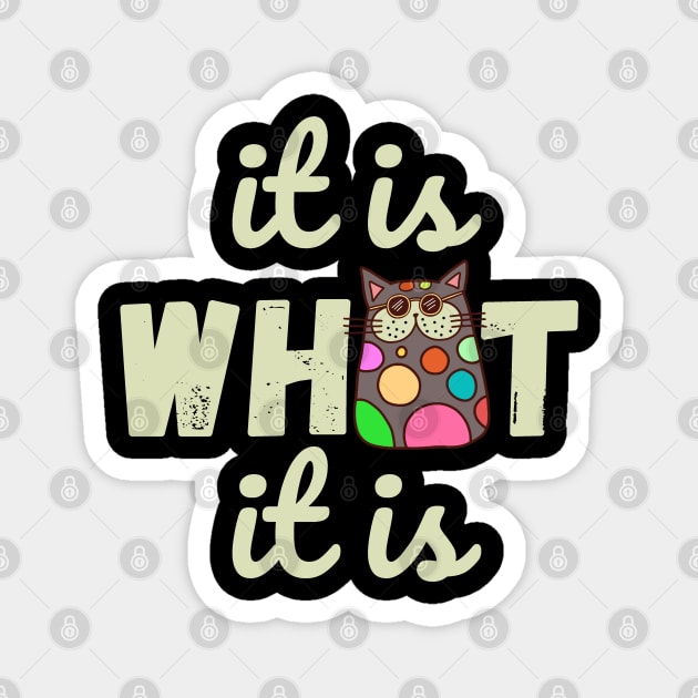It is What It is Doodle Cat Magnet by The WYLD Tribe