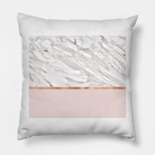 Calacatta marble on rose gold blush Pillow