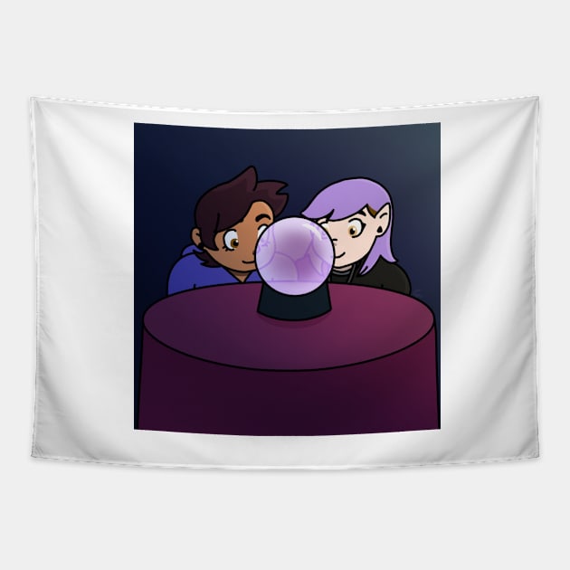 Amity and Luz Crystal Ball Tapestry by ceolsonart