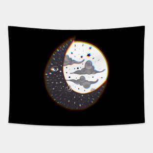 Moon Face Trippy Tapestry