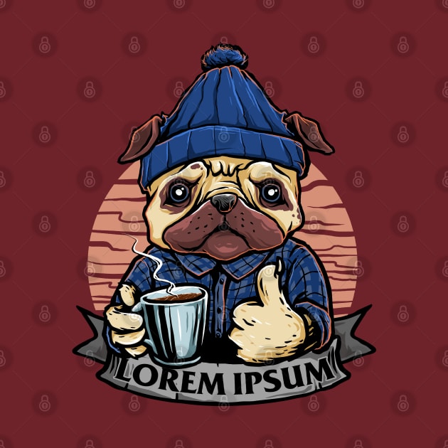 Funny dog with glass coffee by Mako Design 