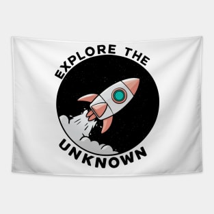 Explore The Unknown Space Odyssey Explorer Rocket Tapestry