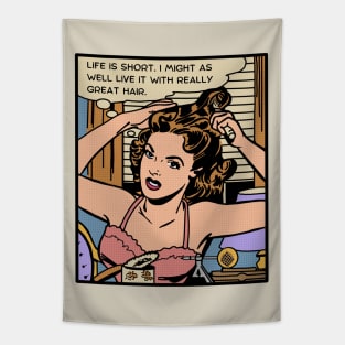 Comic Woman Has Great Hair Tapestry