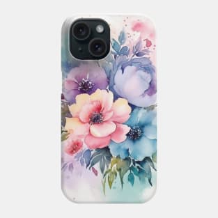 Watercolor flowers Phone Case