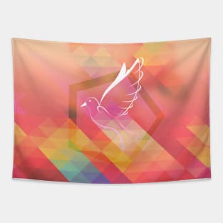 Geometric Dove Composition Tapestry