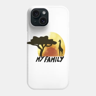 My Family Giraffe in the Sunset Safari Phone Case