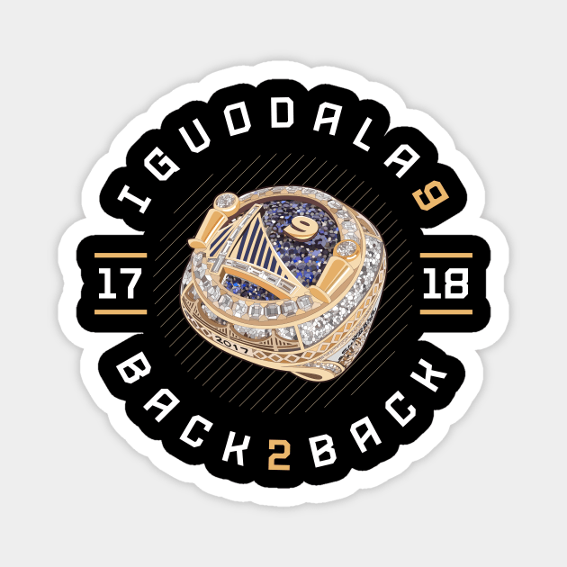 Andre Iguodala 9 Back 2 Back Championship Ring 2017-18 Magnet by teeleoshirts