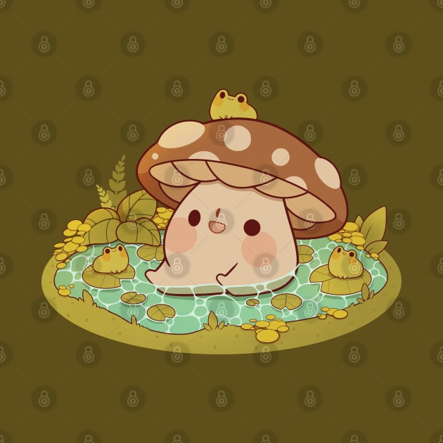 Cute mushroom in froggie pond by Rihnlin