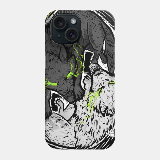 Green eyes Wolves Phone Case by dRons